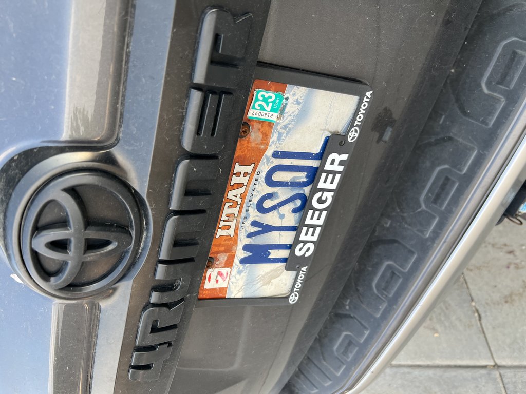 License plate: MYSQL